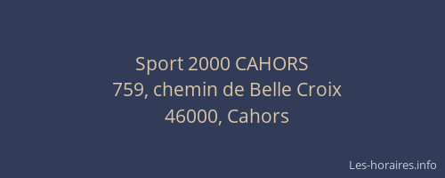 Sport 2000 CAHORS