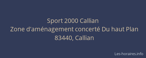 Sport 2000 Callian