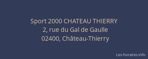 Sport 2000 CHATEAU THIERRY