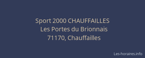Sport 2000 CHAUFFAILLES