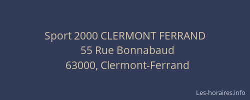 Sport 2000 CLERMONT FERRAND