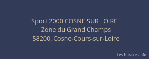 Sport 2000 COSNE SUR LOIRE