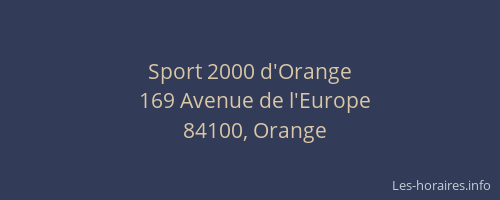 Sport 2000 d'Orange