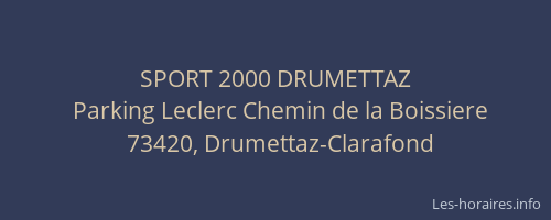 SPORT 2000 DRUMETTAZ