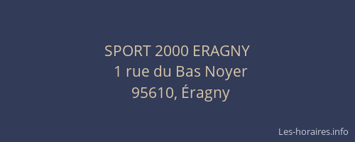 SPORT 2000 ERAGNY