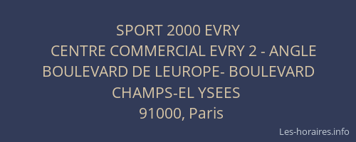 SPORT 2000 EVRY