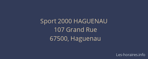 Sport 2000 HAGUENAU