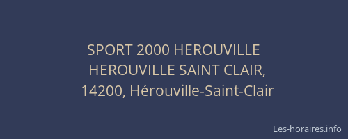 SPORT 2000 HEROUVILLE