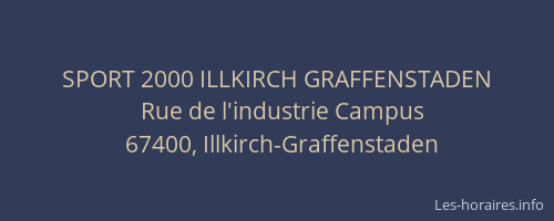 SPORT 2000 ILLKIRCH GRAFFENSTADEN