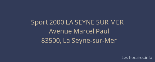 Sport 2000 LA SEYNE SUR MER
