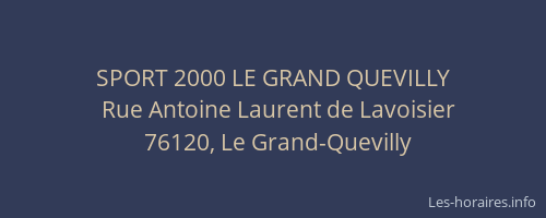 SPORT 2000 LE GRAND QUEVILLY