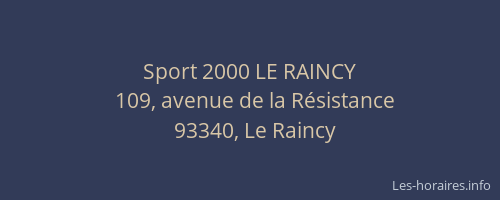 Sport 2000 LE RAINCY