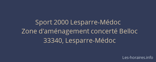 Sport 2000 Lesparre-M&eacute;doc