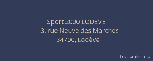Sport 2000 LODEVE