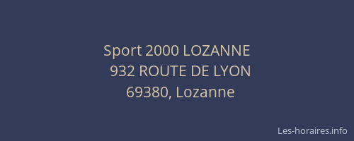 Sport 2000 LOZANNE