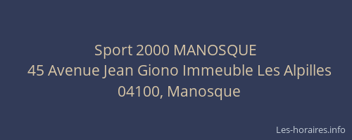 Sport 2000 MANOSQUE