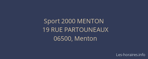 Sport 2000 MENTON