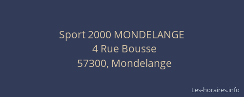 Sport 2000 MONDELANGE