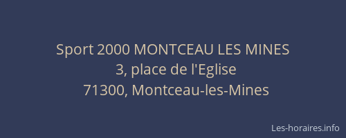 Sport 2000 MONTCEAU LES MINES