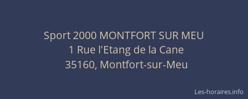 Sport 2000 MONTFORT SUR MEU
