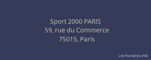 Sport 2000 PARIS