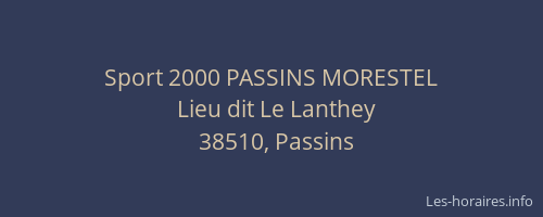 Sport 2000 PASSINS MORESTEL