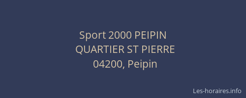 Sport 2000 PEIPIN