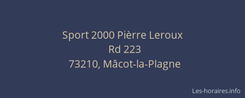 Sport 2000 Pièrre Leroux