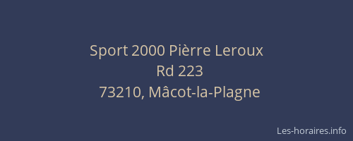 Sport 2000 Pi&egrave;rre Leroux