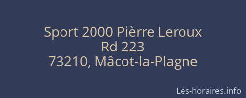 Sport 2000 Pièrre Leroux