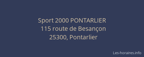 Sport 2000 PONTARLIER