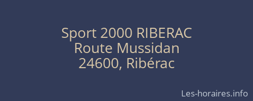 Sport 2000 RIBERAC