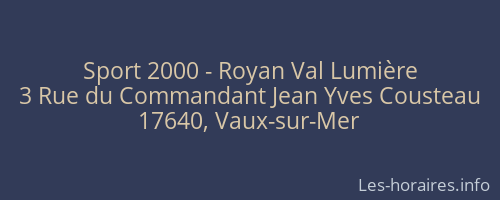 Sport 2000 - Royan Val Lumière