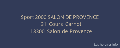 Sport 2000 SALON DE PROVENCE