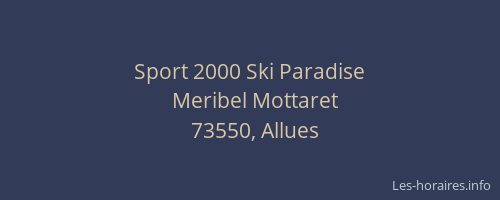 Sport 2000 Ski Paradise