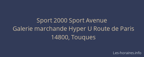 Sport 2000 Sport Avenue