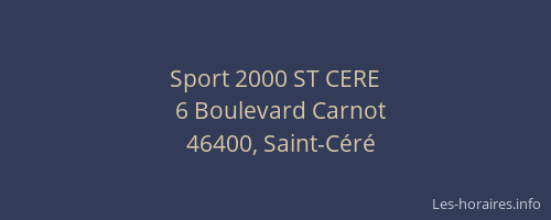 Sport 2000 ST CERE