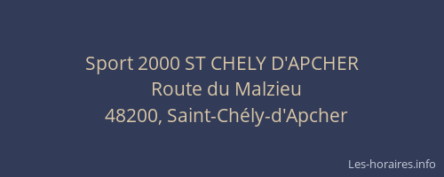 Sport 2000 ST CHELY D'APCHER
