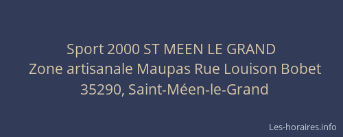 Sport 2000 ST MEEN LE GRAND