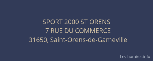 SPORT 2000 ST ORENS
