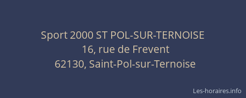 Sport 2000 ST POL-SUR-TERNOISE