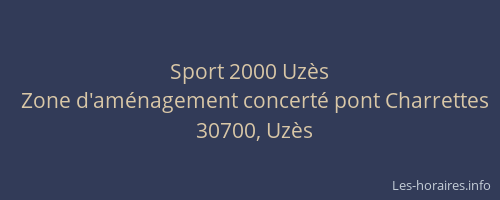 Sport 2000 Uz&egrave;s