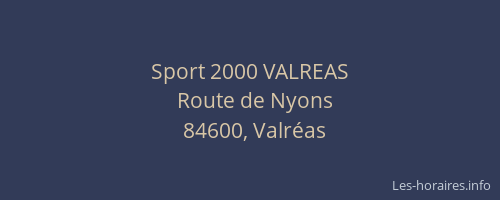 Sport 2000 VALREAS