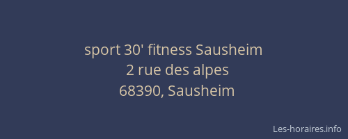 sport 30' fitness Sausheim