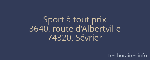 Sport à tout prix
