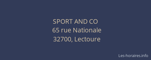 SPORT AND CO