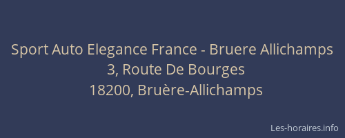Sport Auto Elegance France - Bruere Allichamps