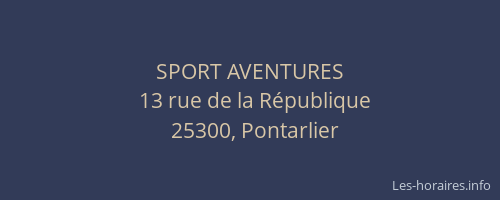 SPORT AVENTURES