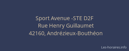 Sport Avenue -STE D2F