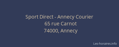 Sport Direct - Annecy Courier
